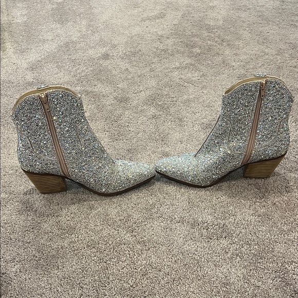 Betsey Johnson Emory Rhinestone Western Boot - Picture 6 of 8